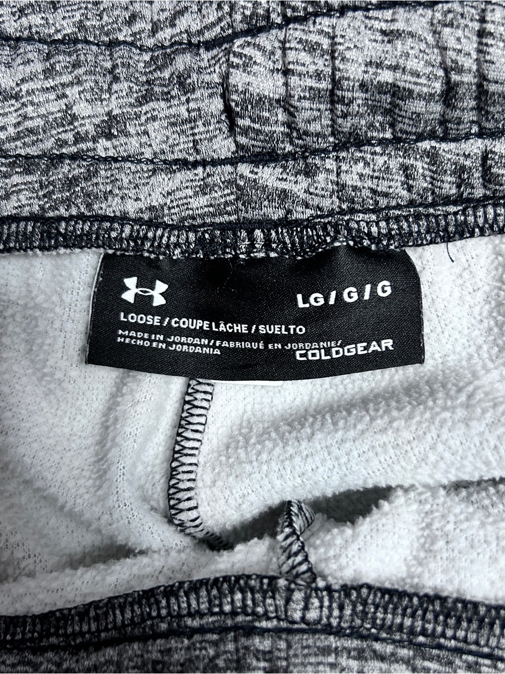 Under Armour Loose Fleece Coldgear Men’s L Heather Gray Sweatpants Athletic DESC - Picture 4 of 11